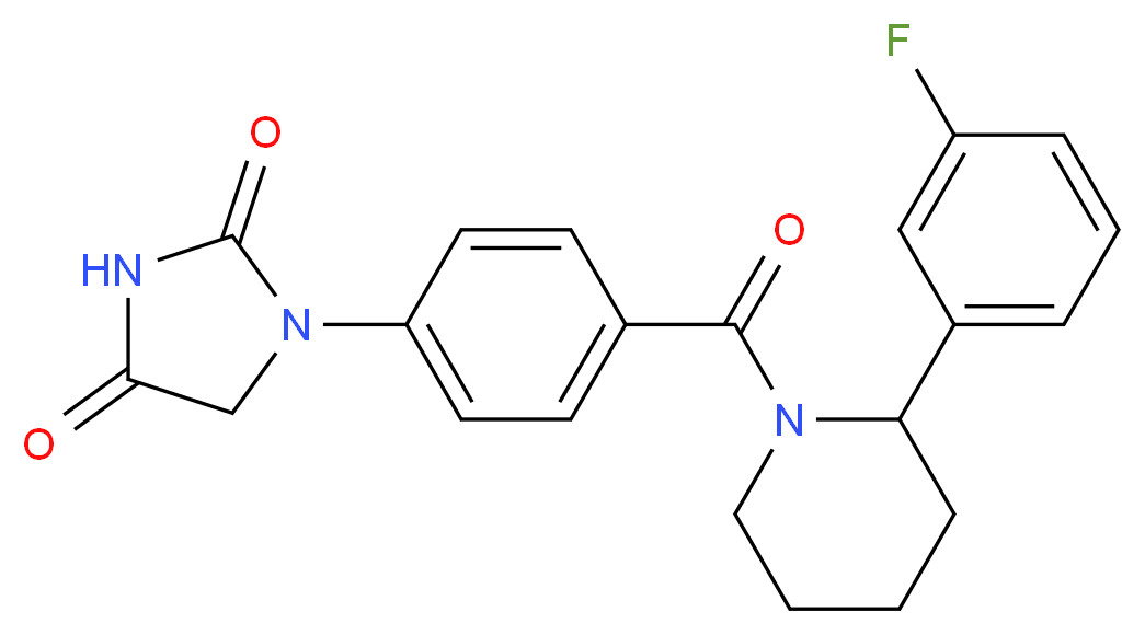 1-(4-{[2-(3-fluorophenyl)-1-piperidinyl]carbonyl}phenyl)-2,4-imidazolidinedione_Molecular_structure_CAS_)