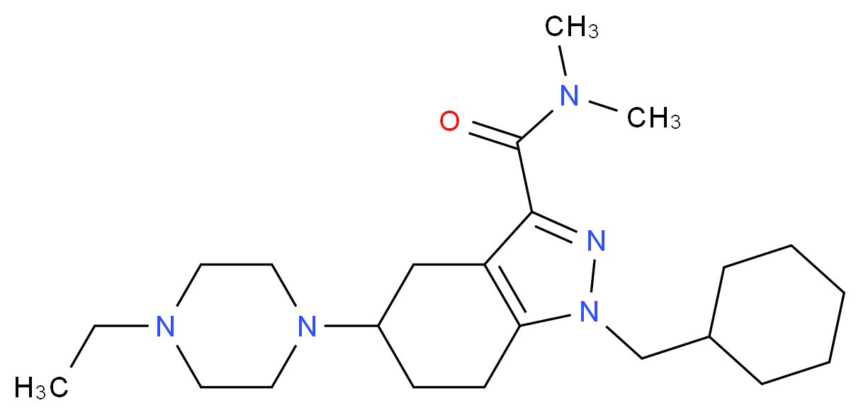 1-(cyclohexylmethyl)-5-(4-ethyl-1-piperazinyl)-N,N-dimethyl-4,5,6,7-tetrahydro-1H-indazole-3-carboxamide_Molecular_structure_CAS_)