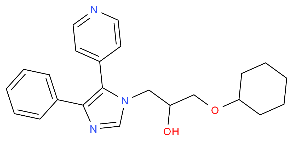 1-(cyclohexyloxy)-3-(4-phenyl-5-pyridin-4-yl-1H-imidazol-1-yl)propan-2-ol_Molecular_structure_CAS_)