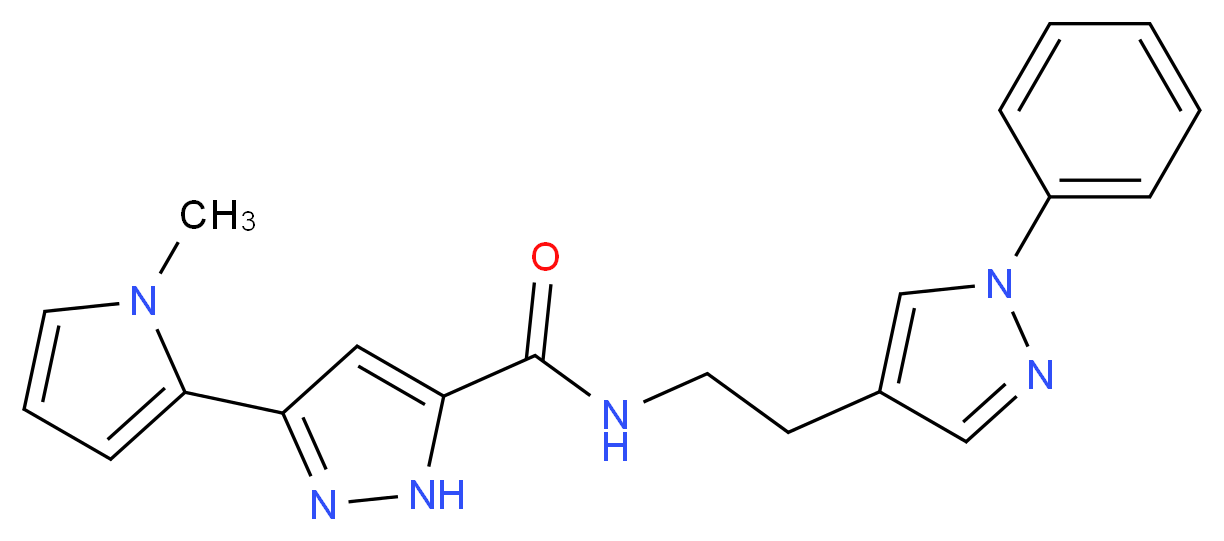 3-(1-methyl-1H-pyrrol-2-yl)-N-[2-(1-phenyl-1H-pyrazol-4-yl)ethyl]-1H-pyrazole-5-carboxamide_Molecular_structure_CAS_)