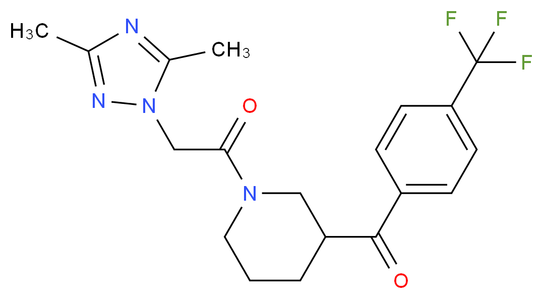 {1-[(3,5-dimethyl-1H-1,2,4-triazol-1-yl)acetyl]-3-piperidinyl}[4-(trifluoromethyl)phenyl]methanone_Molecular_structure_CAS_)