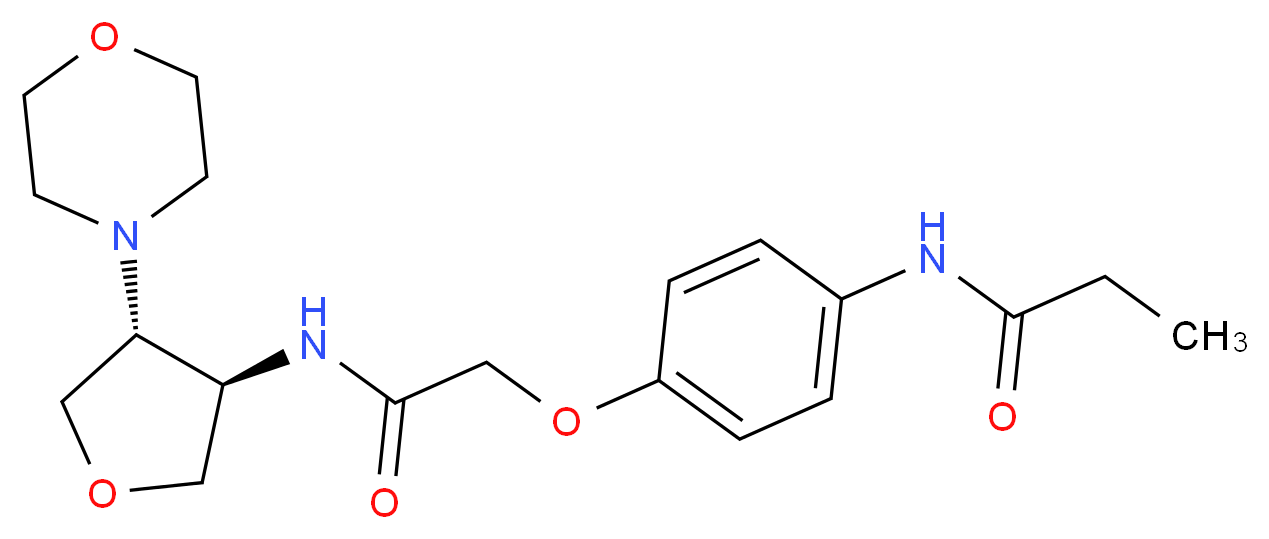 N-[4-(2-{[(3R*,4R*)-4-morpholin-4-yltetrahydrofuran-3-yl]amino}-2-oxoethoxy)phenyl]propanamide_Molecular_structure_CAS_)