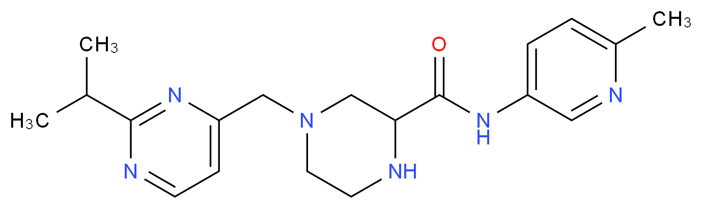 4-[(2-isopropyl-4-pyrimidinyl)methyl]-N-(6-methyl-3-pyridinyl)-2-piperazinecarboxamide_Molecular_structure_CAS_)