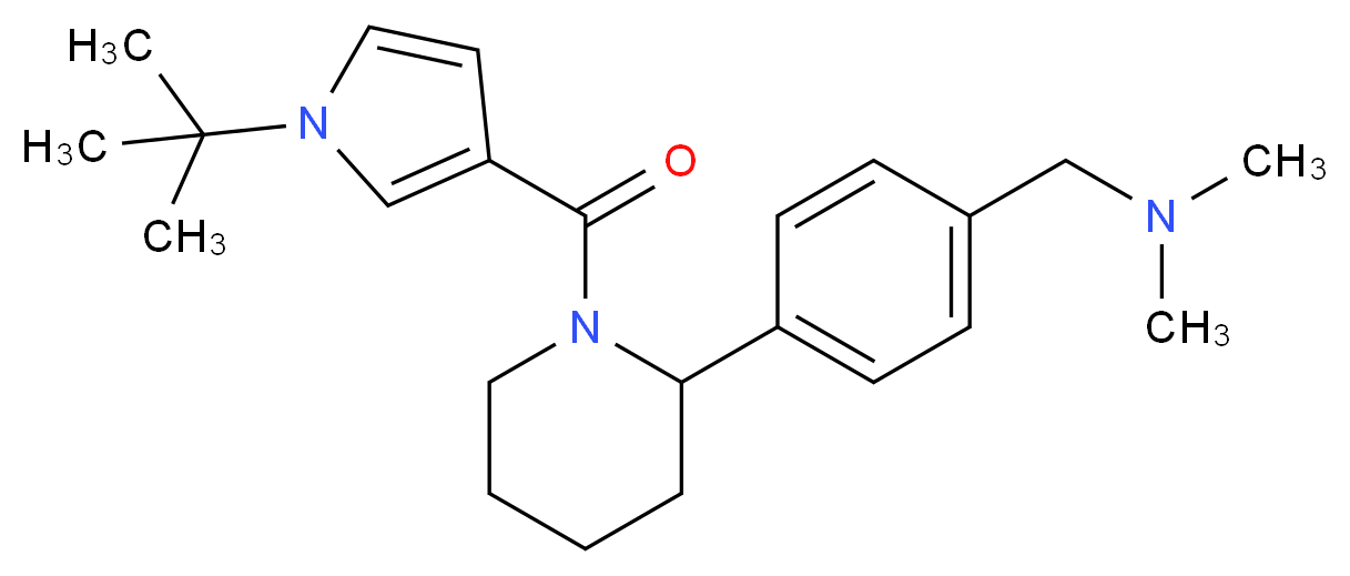 (4-{1-[(1-tert-butyl-1H-pyrrol-3-yl)carbonyl]-2-piperidinyl}benzyl)dimethylamine_Molecular_structure_CAS_)