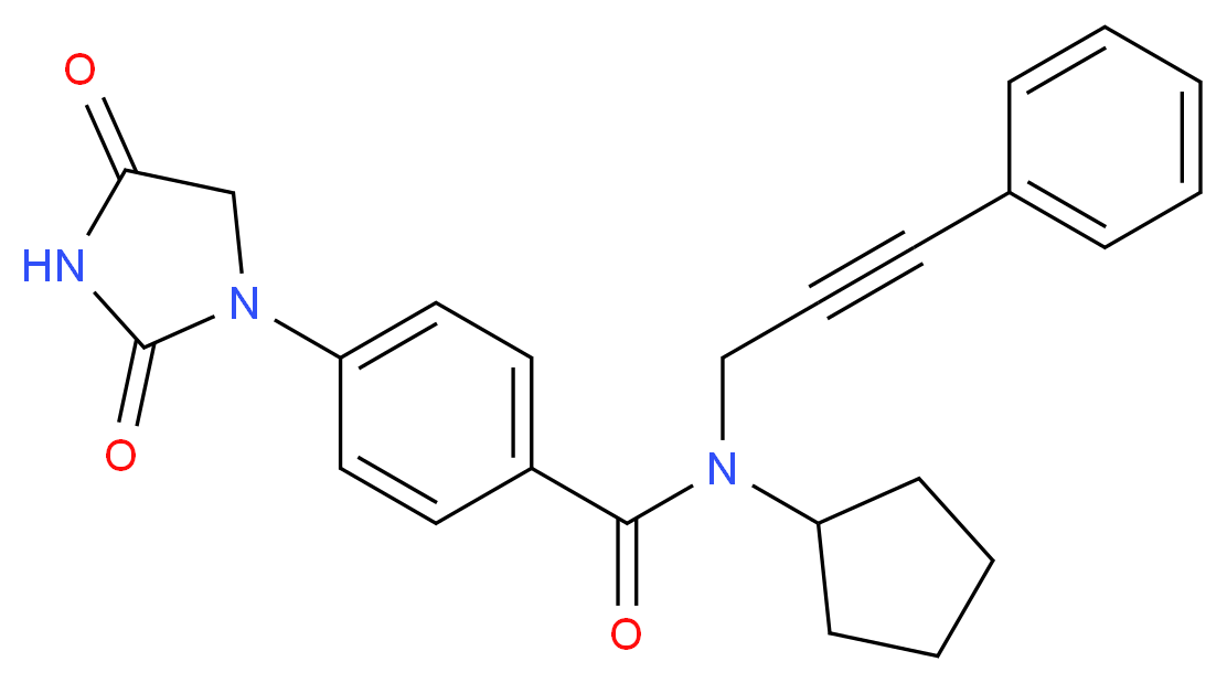 N-cyclopentyl-4-(2,4-dioxoimidazolidin-1-yl)-N-(3-phenylprop-2-yn-1-yl)benzamide_Molecular_structure_CAS_)