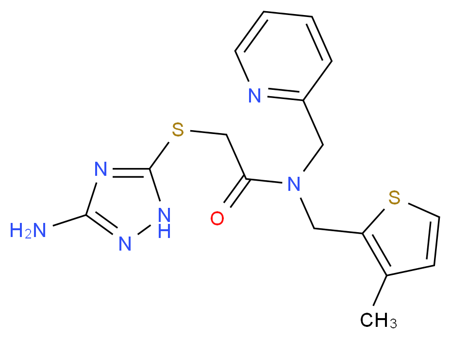 2-[(3-amino-1H-1,2,4-triazol-5-yl)thio]-N-[(3-methyl-2-thienyl)methyl]-N-(pyridin-2-ylmethyl)acetamide_Molecular_structure_CAS_)