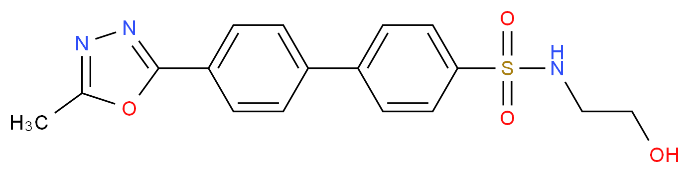N-(2-hydroxyethyl)-4'-(5-methyl-1,3,4-oxadiazol-2-yl)biphenyl-4-sulfonamide_Molecular_structure_CAS_)