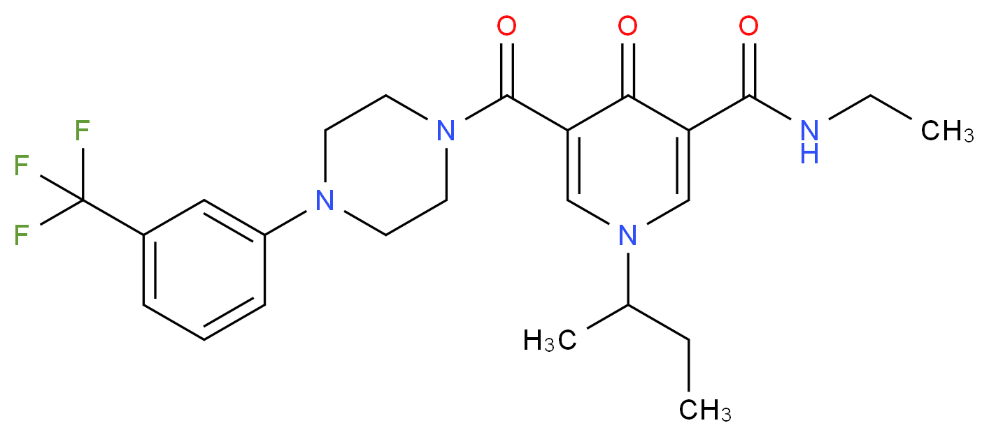 1-sec-butyl-N-ethyl-4-oxo-5-({4-[3-(trifluoromethyl)phenyl]-1-piperazinyl}carbonyl)-1,4-dihydro-3-pyridinecarboxamide_Molecular_structure_CAS_)
