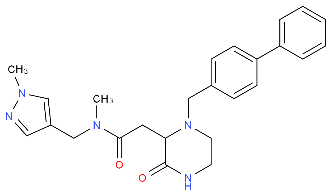 2-[1-(4-biphenylylmethyl)-3-oxo-2-piperazinyl]-N-methyl-N-[(1-methyl-1H-pyrazol-4-yl)methyl]acetamide_Molecular_structure_CAS_)