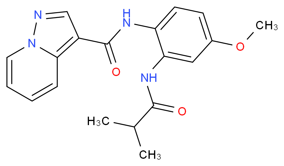 N-[2-(isobutyrylamino)-4-methoxyphenyl]pyrazolo[1,5-a]pyridine-3-carboxamide_Molecular_structure_CAS_)
