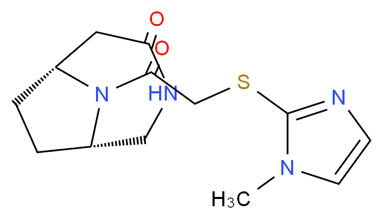 (1S*,6R*)-9-{[(1-methyl-1H-imidazol-2-yl)thio]acetyl}-3,9-diazabicyclo[4.2.1]nonan-4-one_Molecular_structure_CAS_)