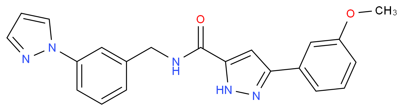 3-(3-methoxyphenyl)-N-[3-(1H-pyrazol-1-yl)benzyl]-1H-pyrazole-5-carboxamide_Molecular_structure_CAS_)
