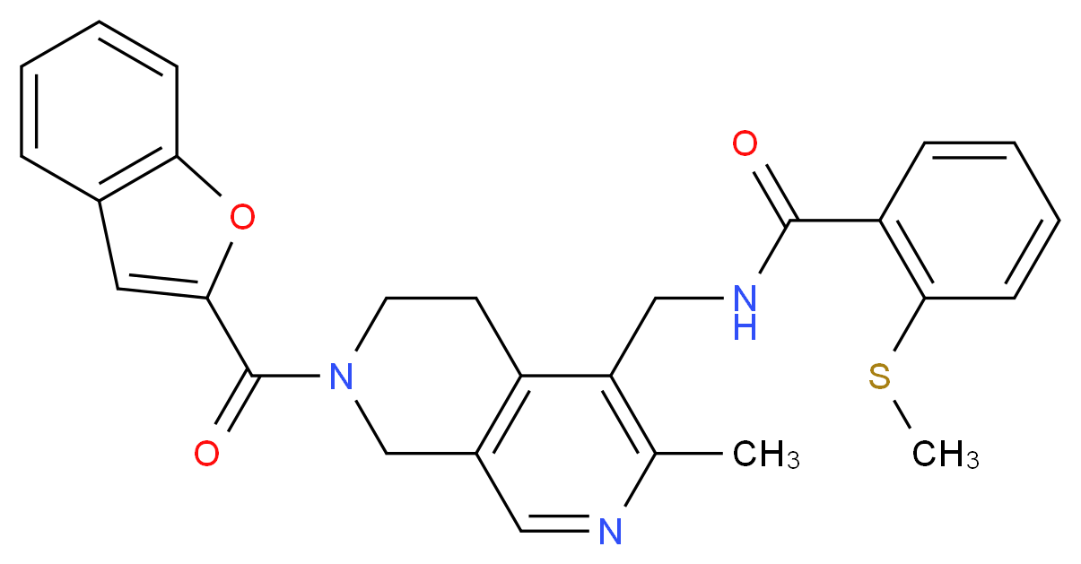N-{[7-(1-benzofuran-2-ylcarbonyl)-3-methyl-5,6,7,8-tetrahydro-2,7-naphthyridin-4-yl]methyl}-2-(methylthio)benzamide_Molecular_structure_CAS_)