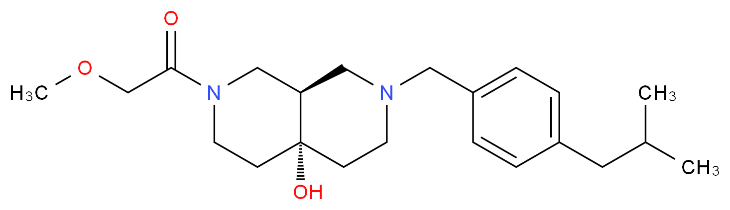 (4aR*,8aR*)-2-(4-isobutylbenzyl)-7-(methoxyacetyl)octahydro-2,7-naphthyridin-4a(2H)-ol_Molecular_structure_CAS_)