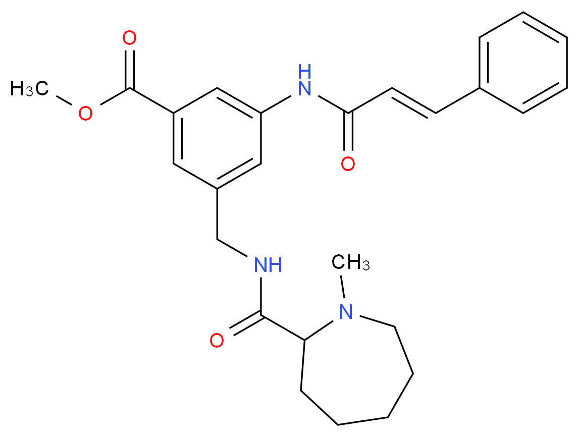 methyl 3-({[(1-methyl-2-azepanyl)carbonyl]amino}methyl)-5-{[(2E)-3-phenyl-2-propenoyl]amino}benzoate_Molecular_structure_CAS_)