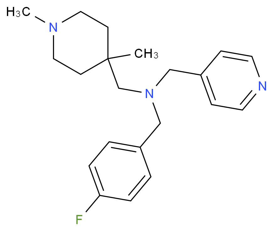 1-(1,4-dimethylpiperidin-4-yl)-N-(4-fluorobenzyl)-N-(pyridin-4-ylmethyl)methanamine_Molecular_structure_CAS_)