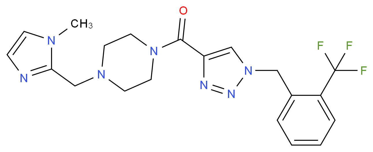 1-[(1-methyl-1H-imidazol-2-yl)methyl]-4-({1-[2-(trifluoromethyl)benzyl]-1H-1,2,3-triazol-4-yl}carbonyl)piperazine_Molecular_structure_CAS_)