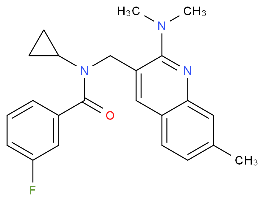 N-cyclopropyl-N-{[2-(dimethylamino)-7-methyl-3-quinolinyl]methyl}-3-fluorobenzamide_Molecular_structure_CAS_)