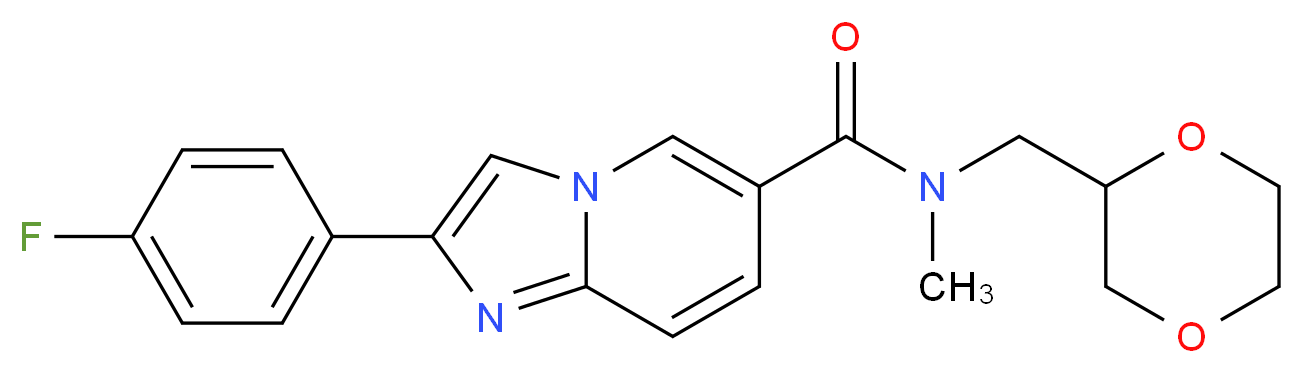 N-(1,4-dioxan-2-ylmethyl)-2-(4-fluorophenyl)-N-methylimidazo[1,2-a]pyridine-6-carboxamide_Molecular_structure_CAS_)