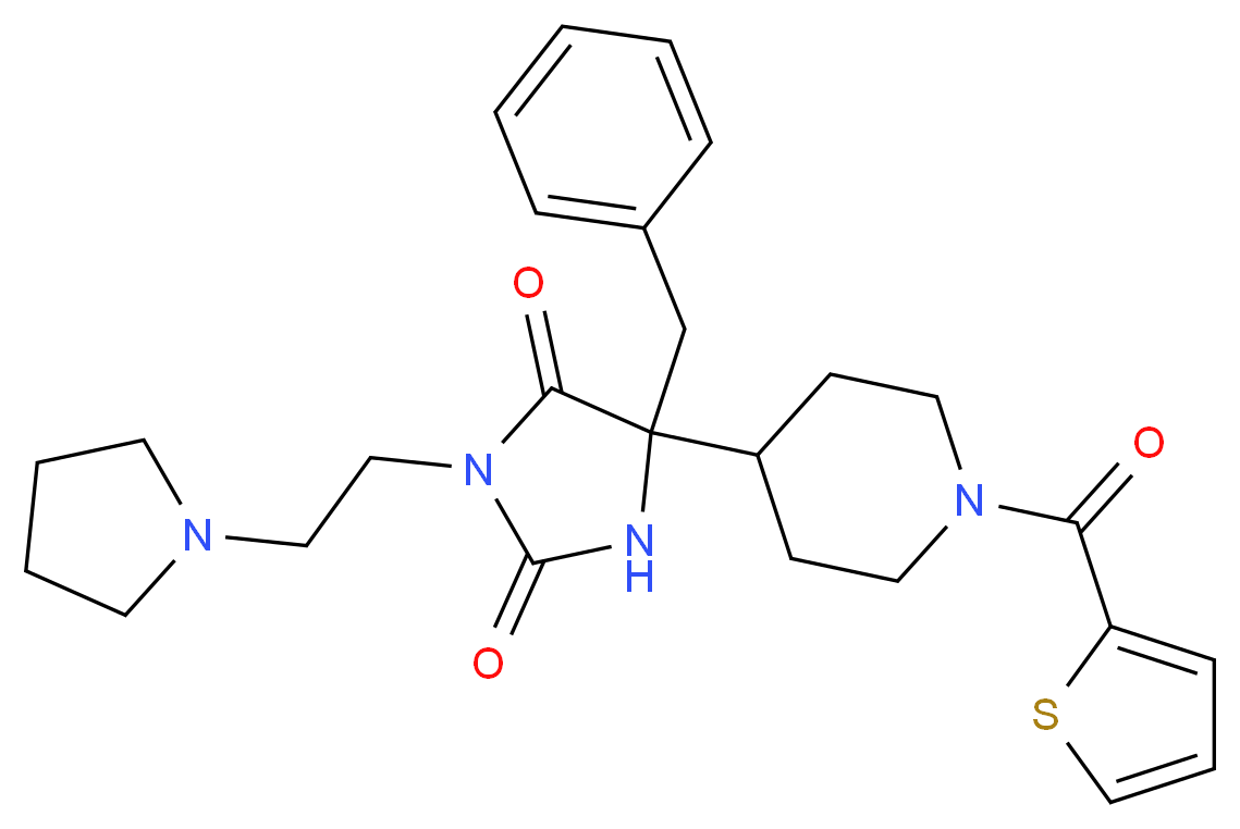 5-benzyl-3-[2-(1-pyrrolidinyl)ethyl]-5-[1-(2-thienylcarbonyl)-4-piperidinyl]-2,4-imidazolidinedione_Molecular_structure_CAS_)