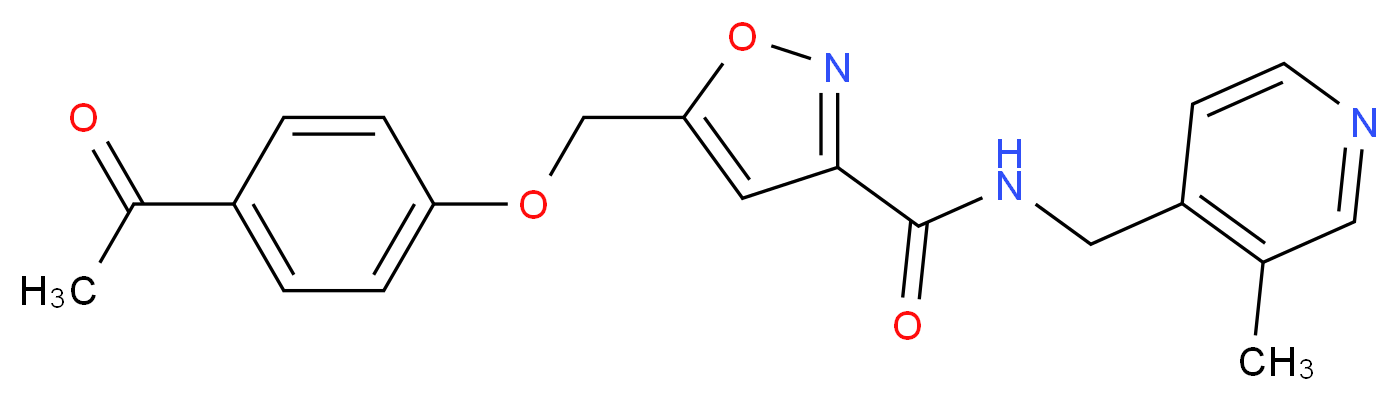 5-[(4-acetylphenoxy)methyl]-N-[(3-methyl-4-pyridinyl)methyl]-3-isoxazolecarboxamide_Molecular_structure_CAS_)