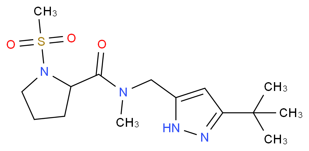 N-[(3-tert-butyl-1H-pyrazol-5-yl)methyl]-N-methyl-1-(methylsulfonyl)prolinamide_Molecular_structure_CAS_)