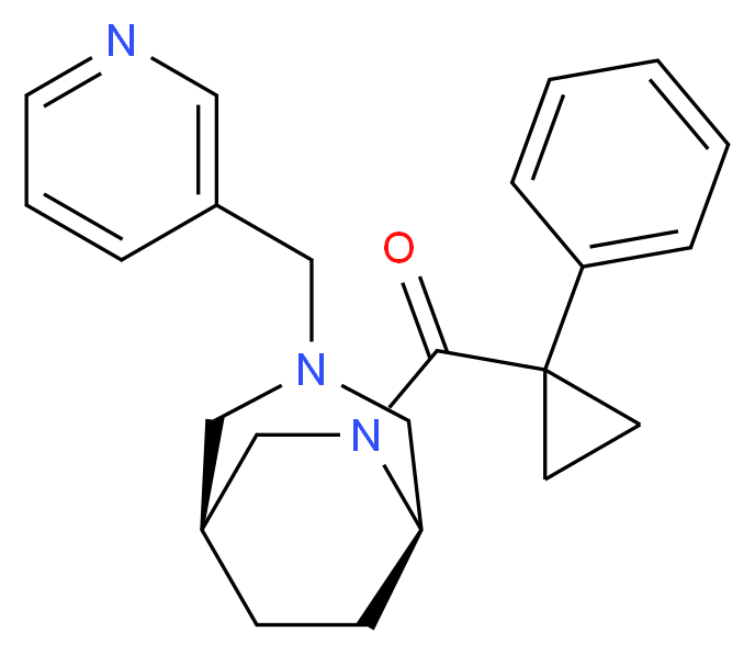 (1S*,5R*)-6-[(1-phenylcyclopropyl)carbonyl]-3-(3-pyridinylmethyl)-3,6-diazabicyclo[3.2.2]nonane_Molecular_structure_CAS_)
