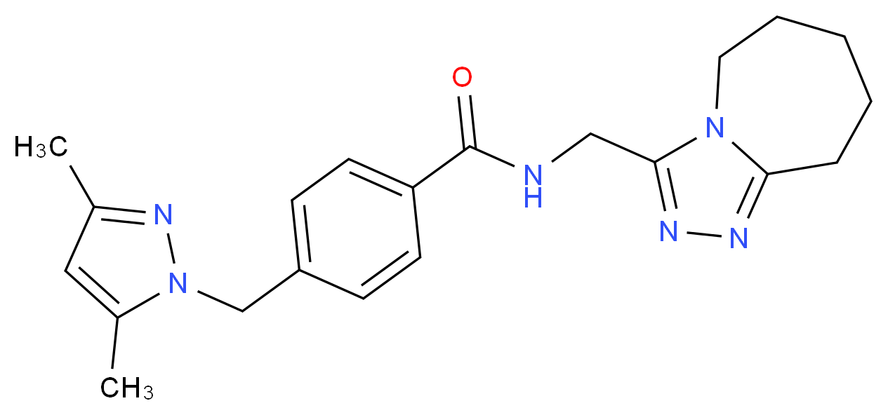4-[(3,5-dimethyl-1H-pyrazol-1-yl)methyl]-N-(6,7,8,9-tetrahydro-5H-[1,2,4]triazolo[4,3-a]azepin-3-ylmethyl)benzamide_Molecular_structure_CAS_)