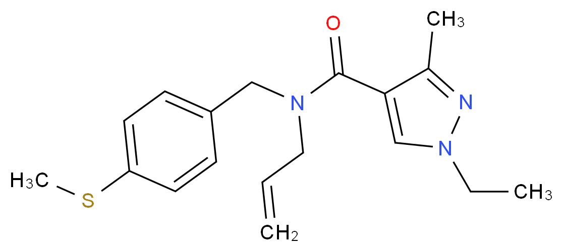 N-allyl-1-ethyl-3-methyl-N-[4-(methylthio)benzyl]-1H-pyrazole-4-carboxamide_Molecular_structure_CAS_)