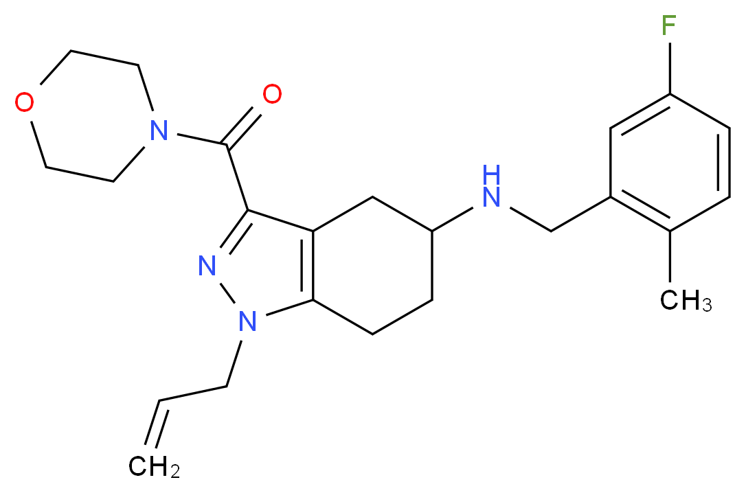 1-allyl-N-(5-fluoro-2-methylbenzyl)-3-(4-morpholinylcarbonyl)-4,5,6,7-tetrahydro-1H-indazol-5-amine_Molecular_structure_CAS_)