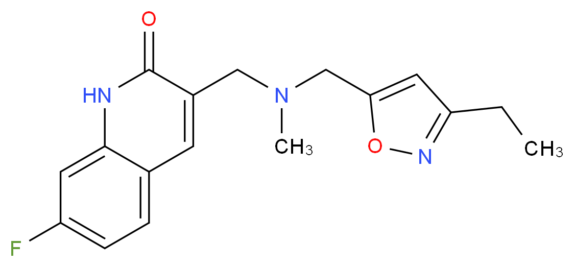 3-{[[(3-ethylisoxazol-5-yl)methyl](methyl)amino]methyl}-7-fluoroquinolin-2(1H)-one_Molecular_structure_CAS_)