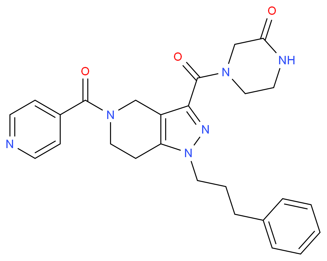 4-{[5-isonicotinoyl-1-(3-phenylpropyl)-4,5,6,7-tetrahydro-1H-pyrazolo[4,3-c]pyridin-3-yl]carbonyl}-2-piperazinone_Molecular_structure_CAS_)
