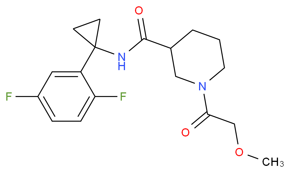 N-[1-(2,5-difluorophenyl)cyclopropyl]-1-(methoxyacetyl)-3-piperidinecarboxamide_Molecular_structure_CAS_)