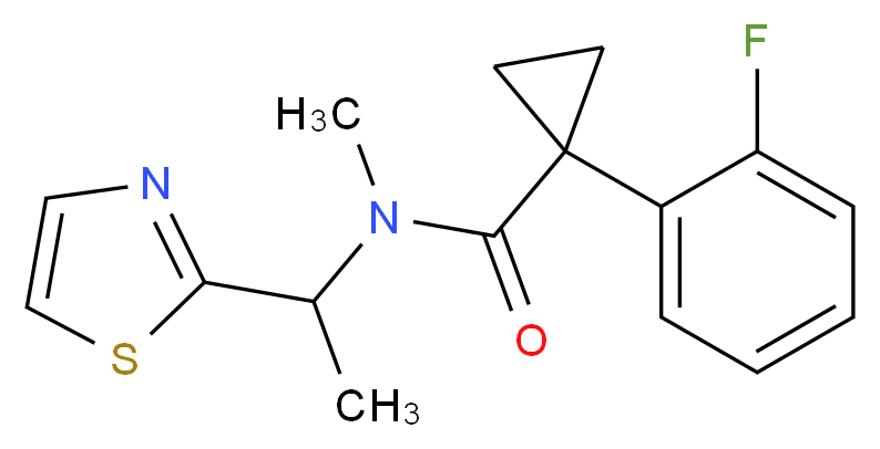 1-(2-fluorophenyl)-N-methyl-N-[1-(1,3-thiazol-2-yl)ethyl]cyclopropanecarboxamide_Molecular_structure_CAS_)