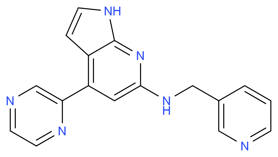 4-(2-pyrazinyl)-N-(3-pyridinylmethyl)-1H-pyrrolo[2,3-b]pyridin-6-amine_Molecular_structure_CAS_)