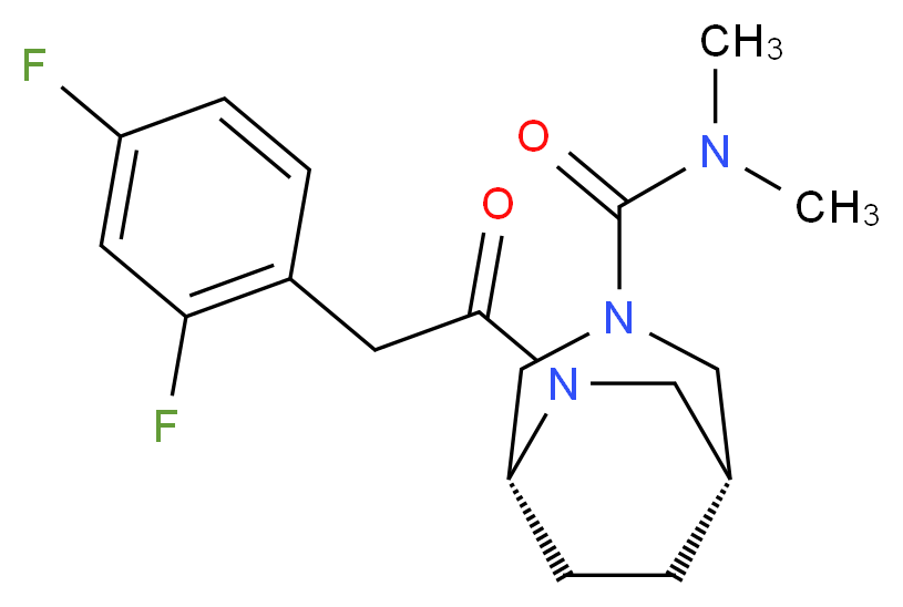 (1R*,5R*)-6-[(2,4-difluorophenyl)acetyl]-N,N-dimethyl-3,6-diazabicyclo[3.2.2]nonane-3-carboxamide_Molecular_structure_CAS_)