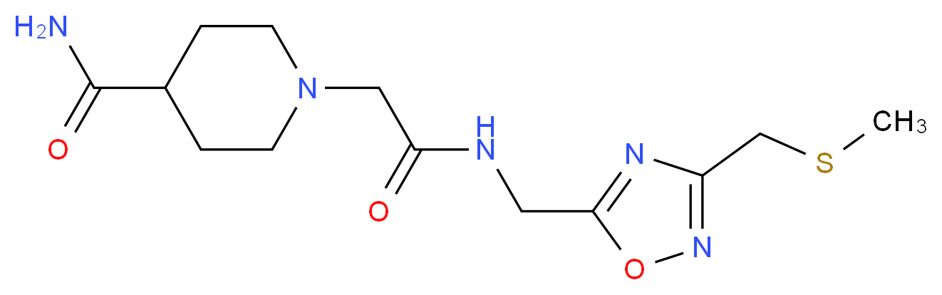 1-{2-[({3-[(methylthio)methyl]-1,2,4-oxadiazol-5-yl}methyl)amino]-2-oxoethyl}-4-piperidinecarboxamide_Molecular_structure_CAS_)