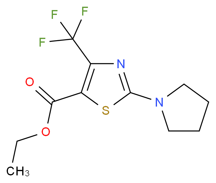 Ethyl 2-(pyrrolidin-1-yl)-4-(trifluoromethyl)-1,3-thiazole-5-carboxylate_Molecular_structure_CAS_)