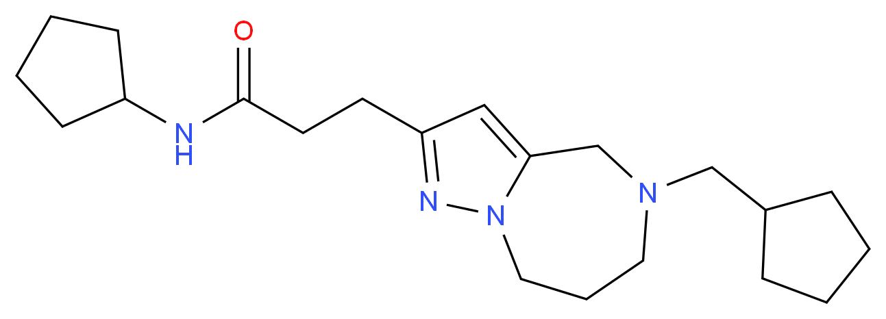 N-cyclopentyl-3-[5-(cyclopentylmethyl)-5,6,7,8-tetrahydro-4H-pyrazolo[1,5-a][1,4]diazepin-2-yl]propanamide_Molecular_structure_CAS_)
