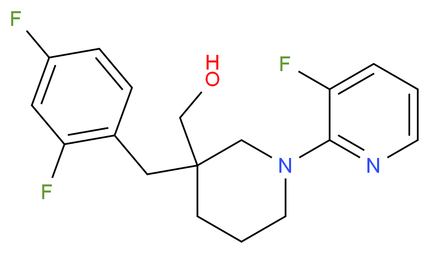 [3-(2,4-difluorobenzyl)-1-(3-fluoropyridin-2-yl)piperidin-3-yl]methanol_Molecular_structure_CAS_)