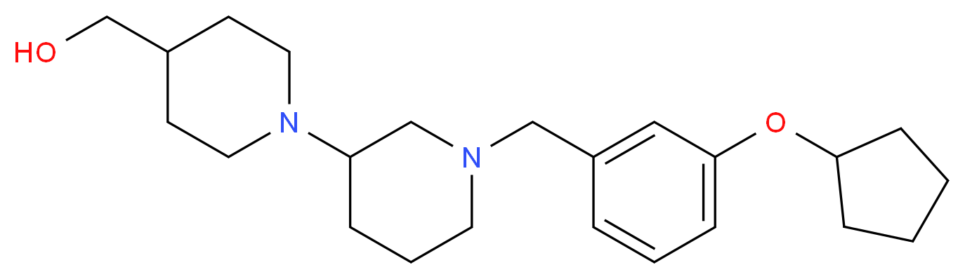 {1'-[3-(cyclopentyloxy)benzyl]-1,3'-bipiperidin-4-yl}methanol_Molecular_structure_CAS_)