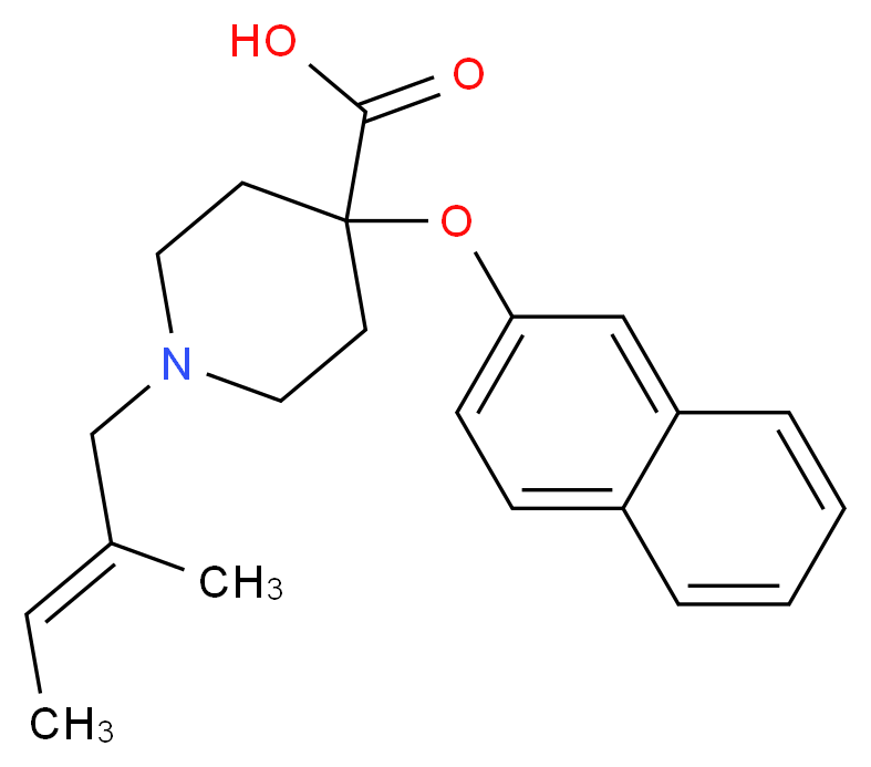 1-[(2E)-2-methyl-2-buten-1-yl]-4-(2-naphthyloxy)-4-piperidinecarboxylic acid_Molecular_structure_CAS_)