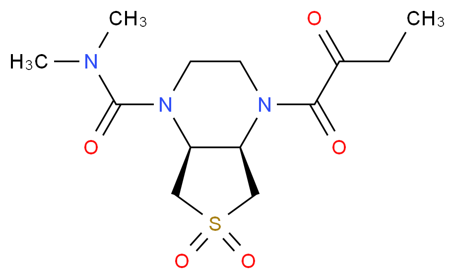 (4aR*,7aS*)-N,N-dimethyl-4-(2-oxobutanoyl)hexahydrothieno[3,4-b]pyrazine-1(2H)-carboxamide 6,6-dioxide_Molecular_structure_CAS_)