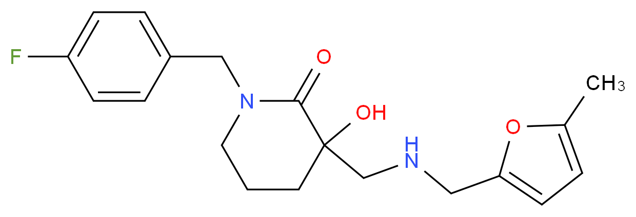 1-(4-fluorobenzyl)-3-hydroxy-3-({[(5-methyl-2-furyl)methyl]amino}methyl)-2-piperidinone_Molecular_structure_CAS_)