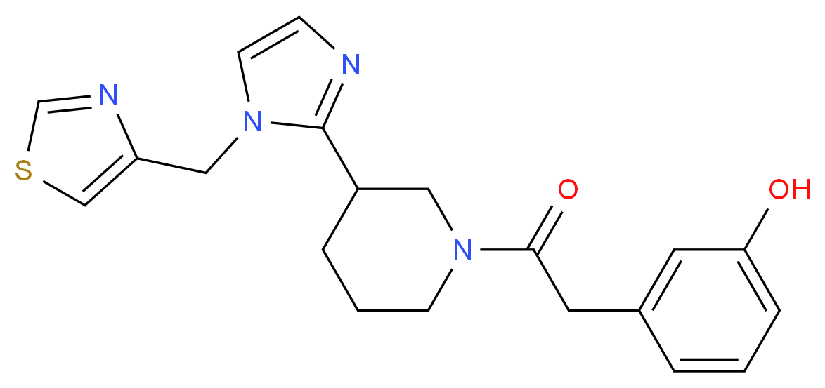 3-(2-oxo-2-{3-[1-(1,3-thiazol-4-ylmethyl)-1H-imidazol-2-yl]piperidin-1-yl}ethyl)phenol_Molecular_structure_CAS_)