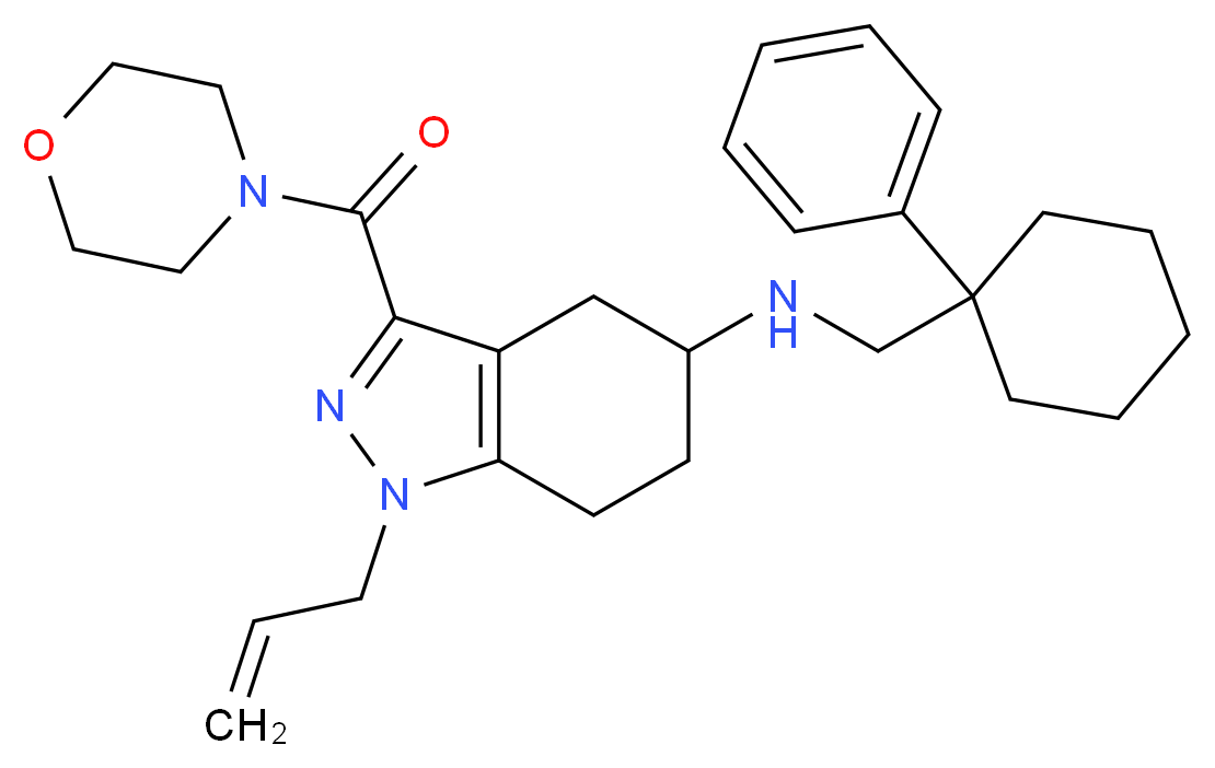 1-allyl-3-(4-morpholinylcarbonyl)-N-[(1-phenylcyclohexyl)methyl]-4,5,6,7-tetrahydro-1H-indazol-5-amine_Molecular_structure_CAS_)