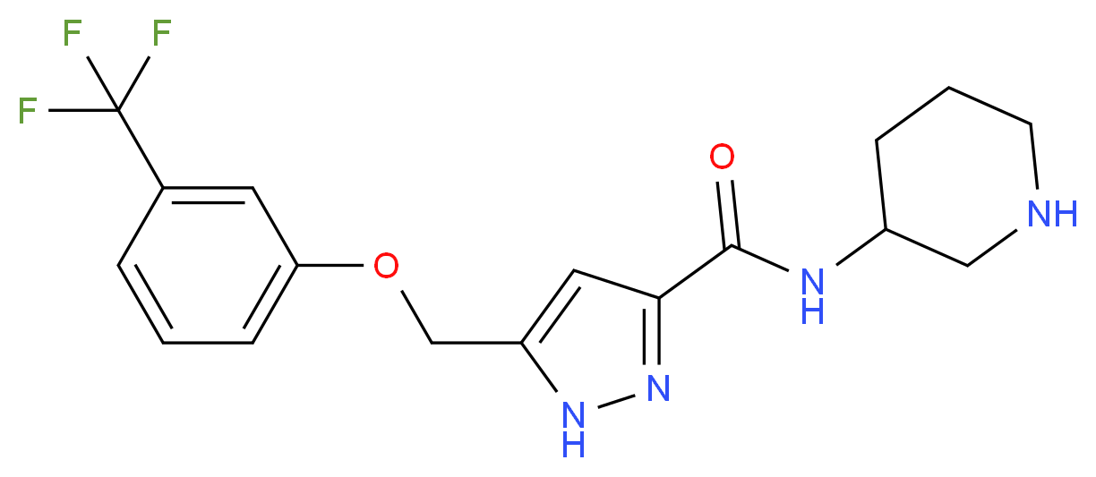 N-piperidin-3-yl-5-{[3-(trifluoromethyl)phenoxy]methyl}-1H-pyrazole-3-carboxamide_Molecular_structure_CAS_)