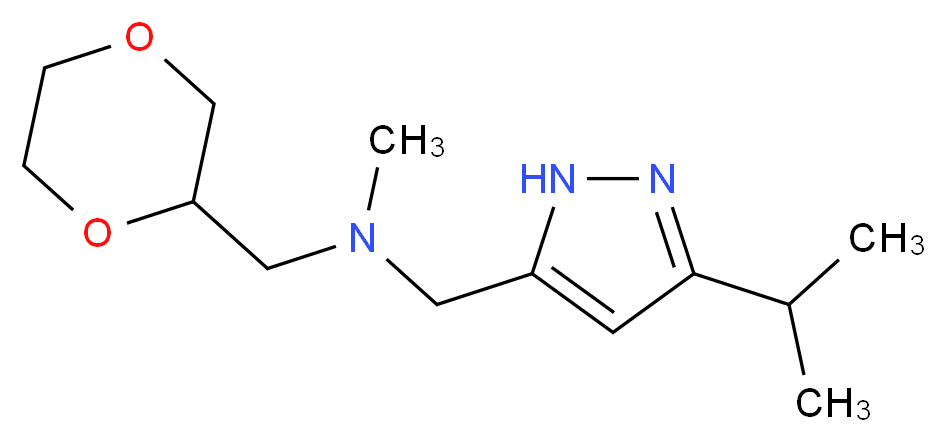 (1,4-dioxan-2-ylmethyl)[(3-isopropyl-1H-pyrazol-5-yl)methyl]methylamine_Molecular_structure_CAS_)