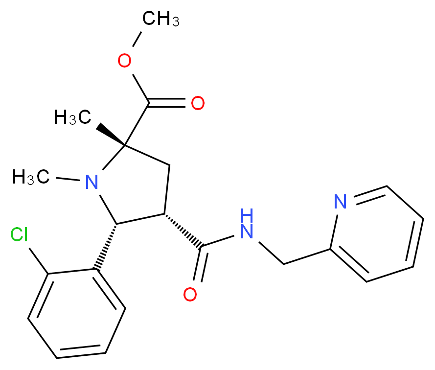methyl (2S*,4S*,5R*)-5-(2-chlorophenyl)-1,2-dimethyl-4-{[(2-pyridinylmethyl)amino]carbonyl}-2-pyrrolidinecarboxylate_Molecular_structure_CAS_)