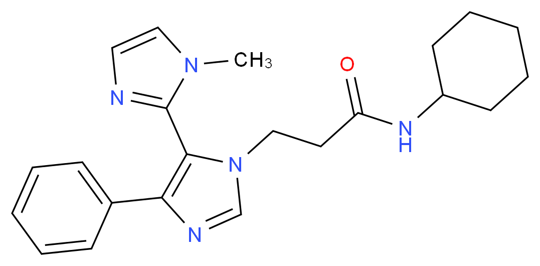 N-cyclohexyl-3-(1-methyl-5'-phenyl-1H,3'H-2,4'-biimidazol-3'-yl)propanamide_Molecular_structure_CAS_)